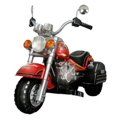 Merske Harley Chopper Style Motorcycle Battery Powered Riding Toy - Red   